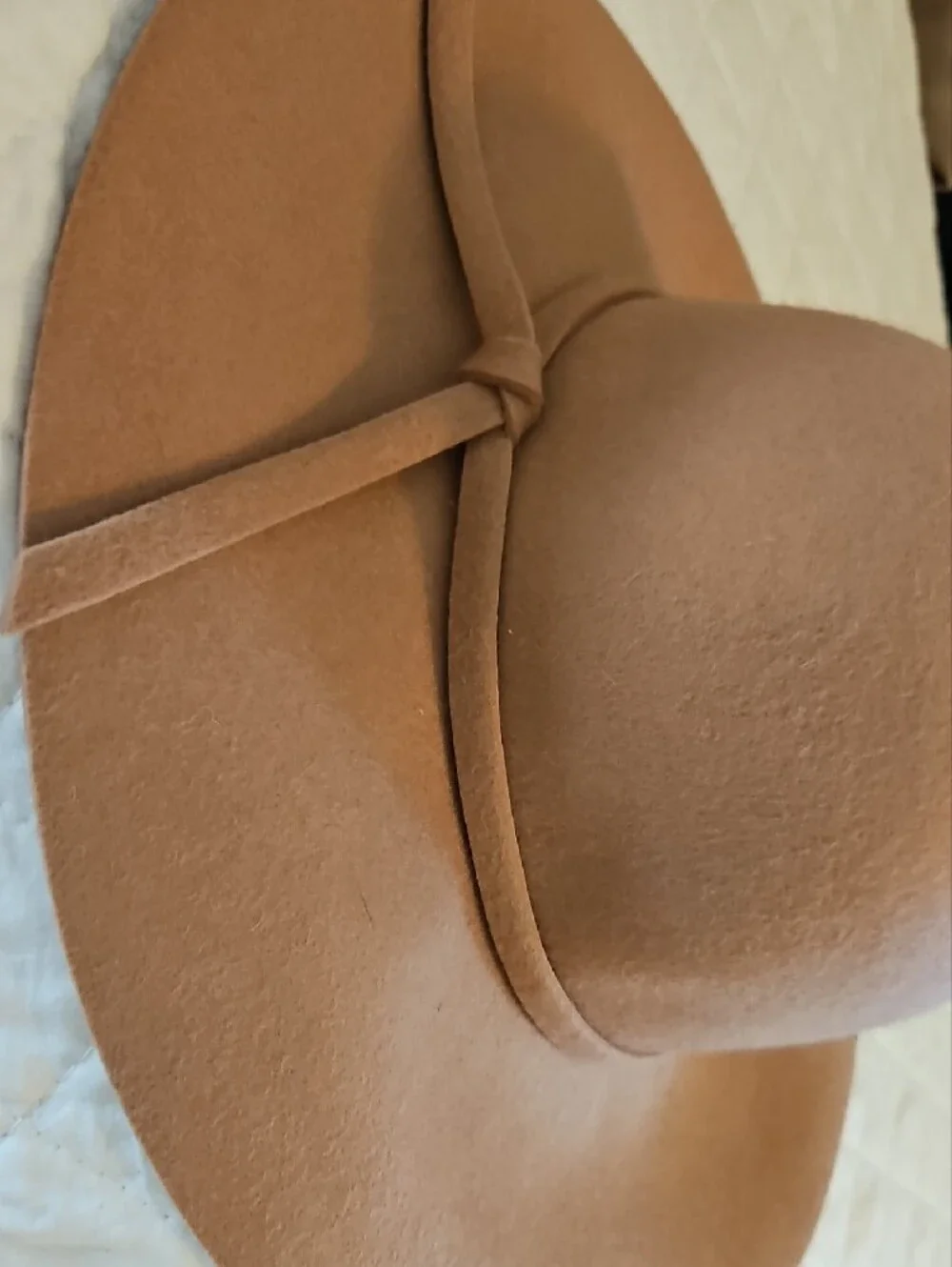 Women’s Wide Brim 57 Cm Wool  Hat - Tan